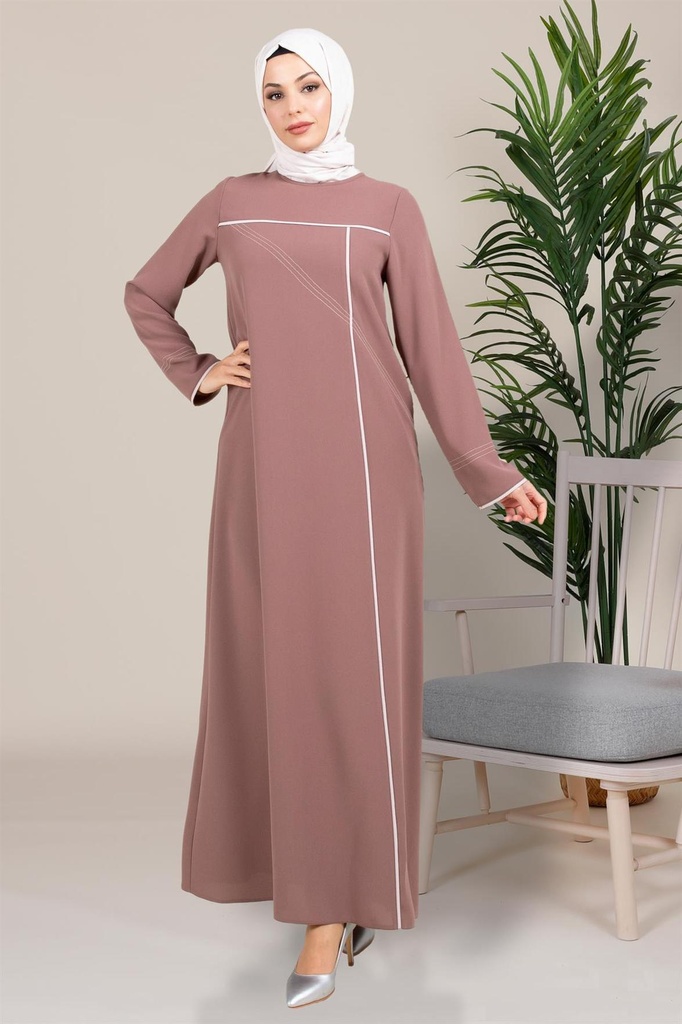 [23EL3M5478-1V970] Seden Piped Modest Sporty Dress 5478 (brown, 38)